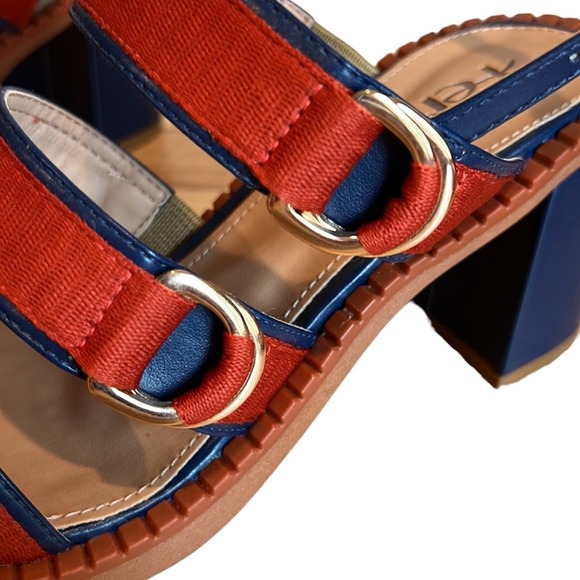 FERRUCCI Red and Blue Women's Sandals - Picture 2 of 9